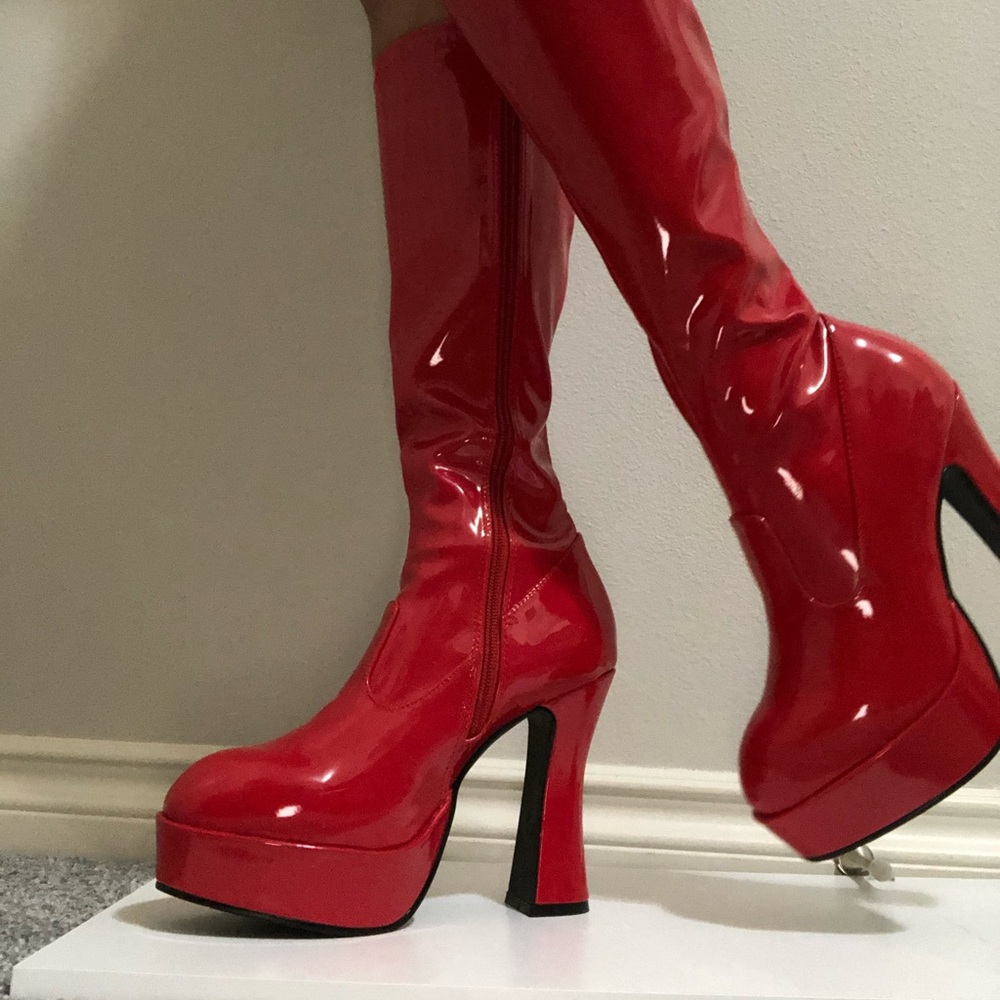 5” HEEL KNEE BOOTS W/ ZIPPER